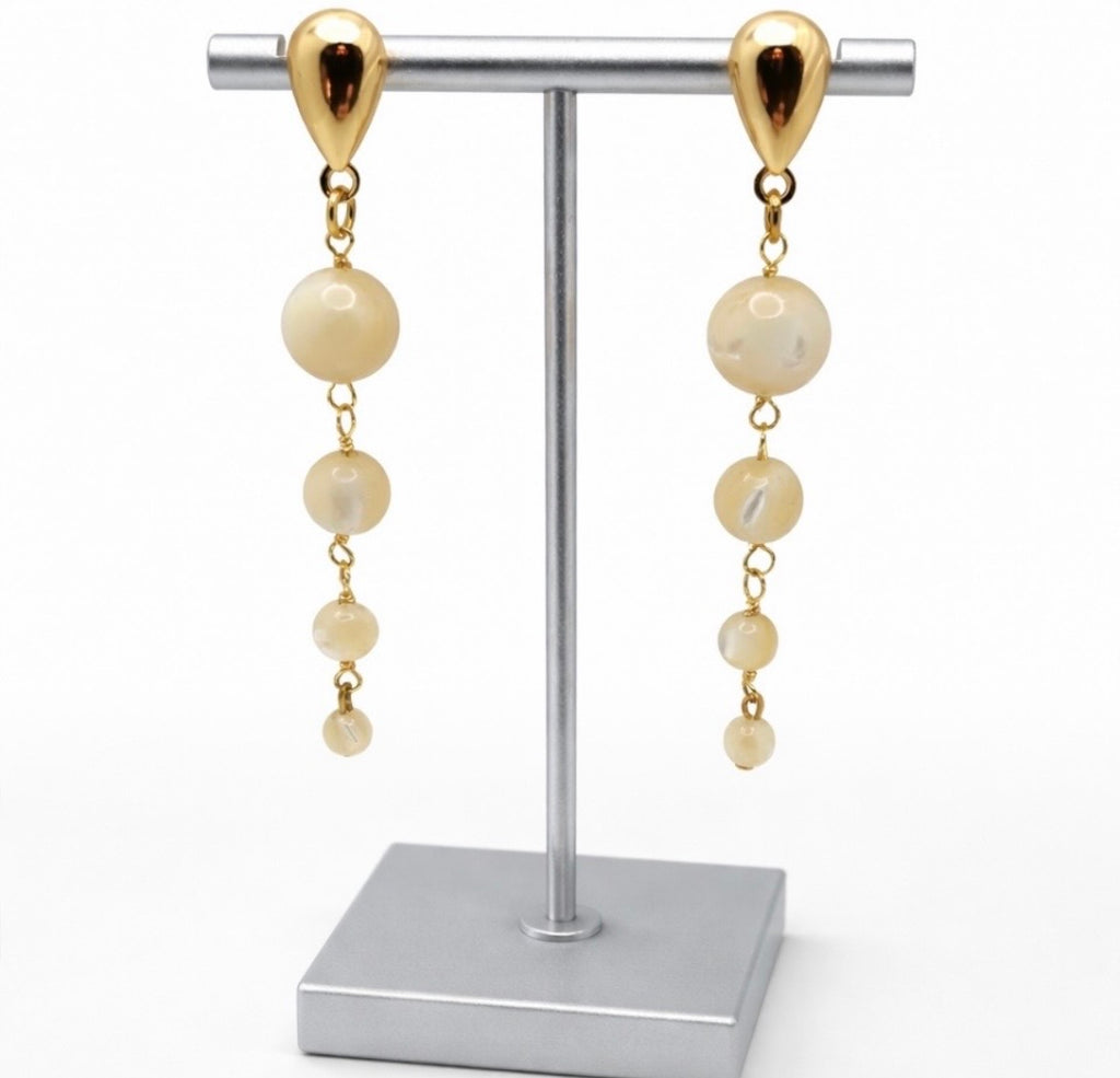 4-Drop Mother of Pearl Earrings
