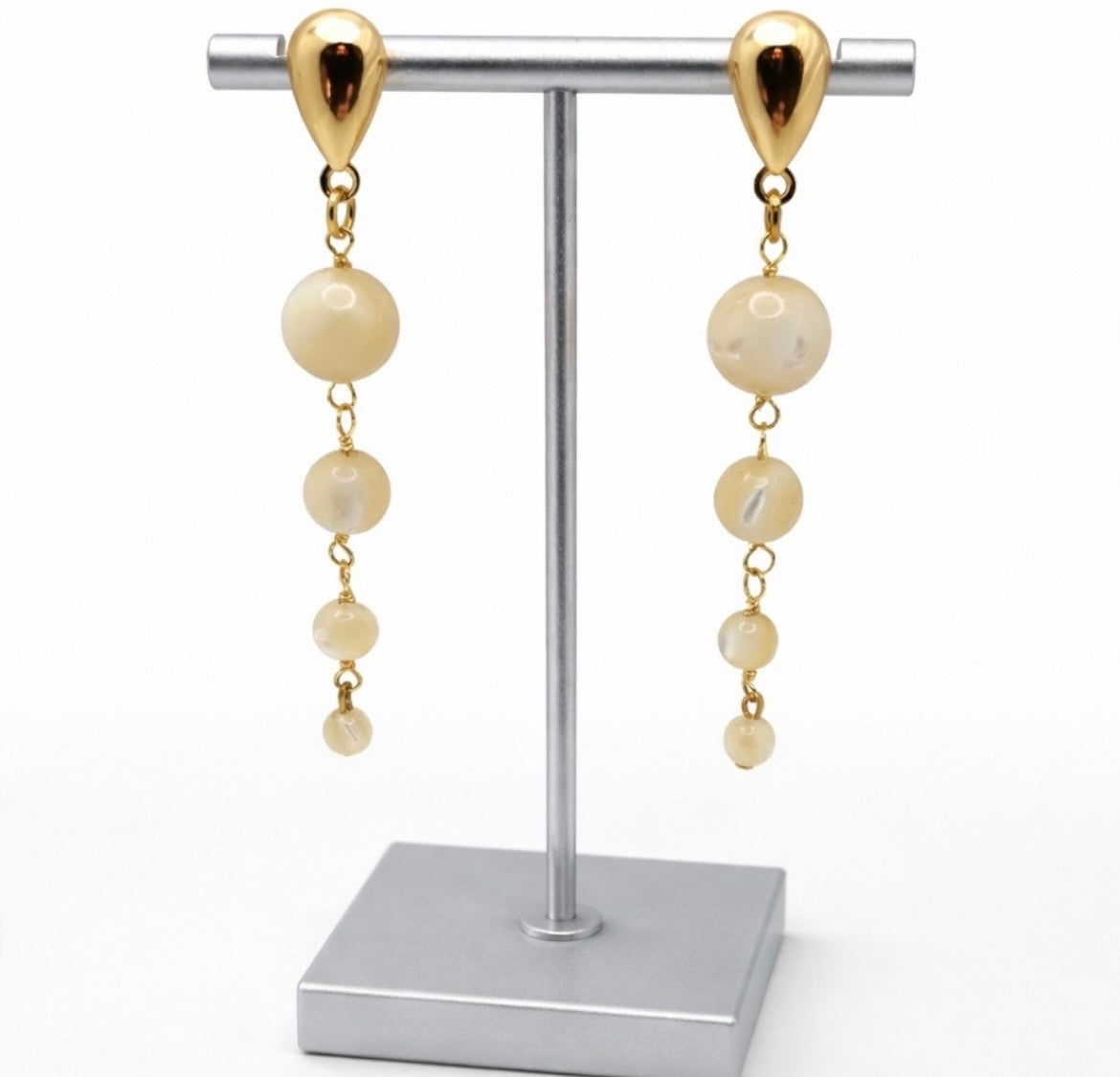 4-Drop Mother of Pearl Earrings