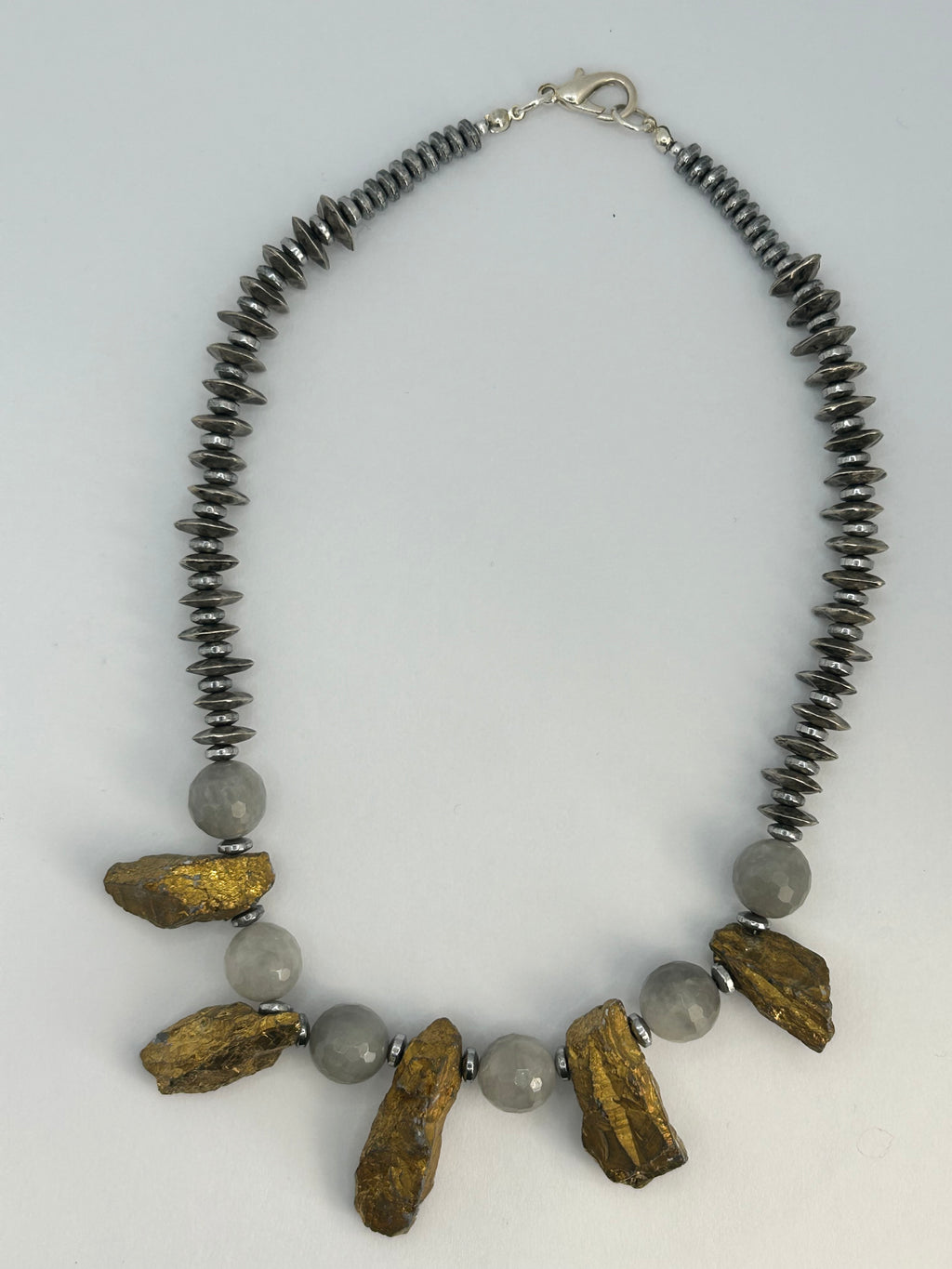 Gold & Silver Statement Rock Crystal Necklace