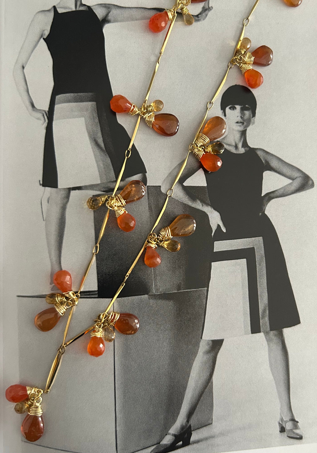 Carnelian, Hessonite Garnet & Golden Topaz on 24ct Gold Plate