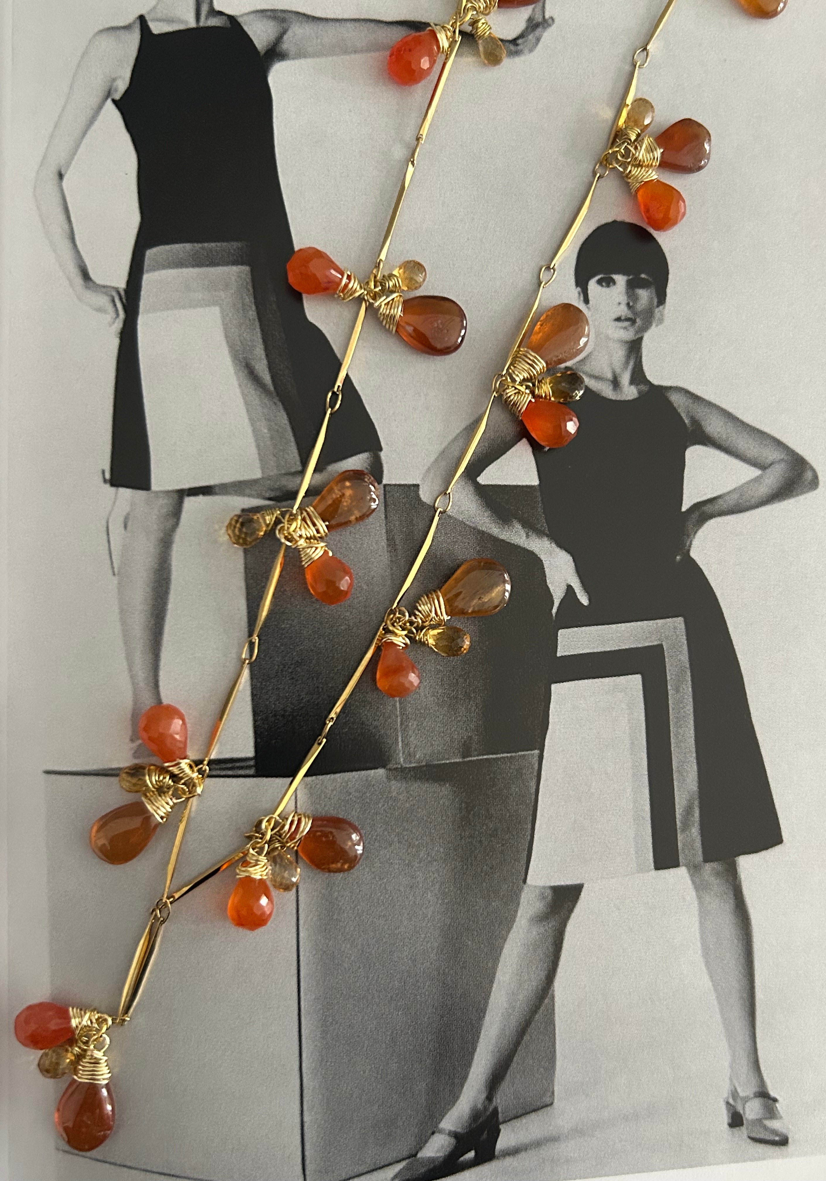 Carnelian, Hessonite Garnet & Golden Topaz on 24ct Gold Plate