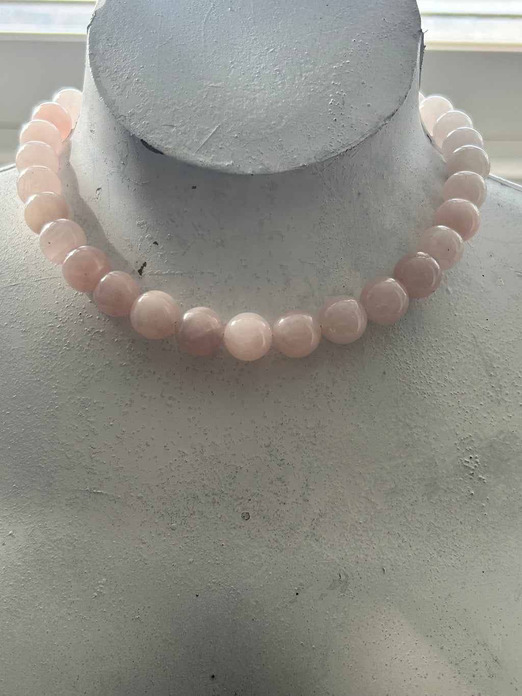 Large Rose Quartz Beaded Necklace
