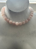 Large Rose Quartz Beaded Necklace