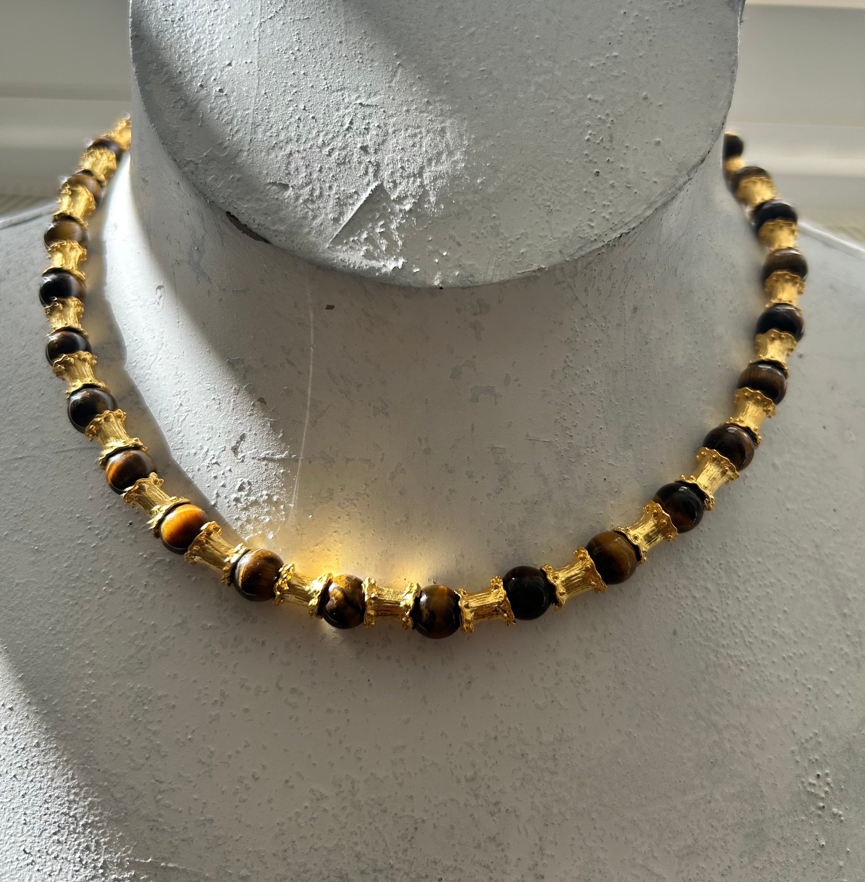 Tigers Eye & Brass Necklace