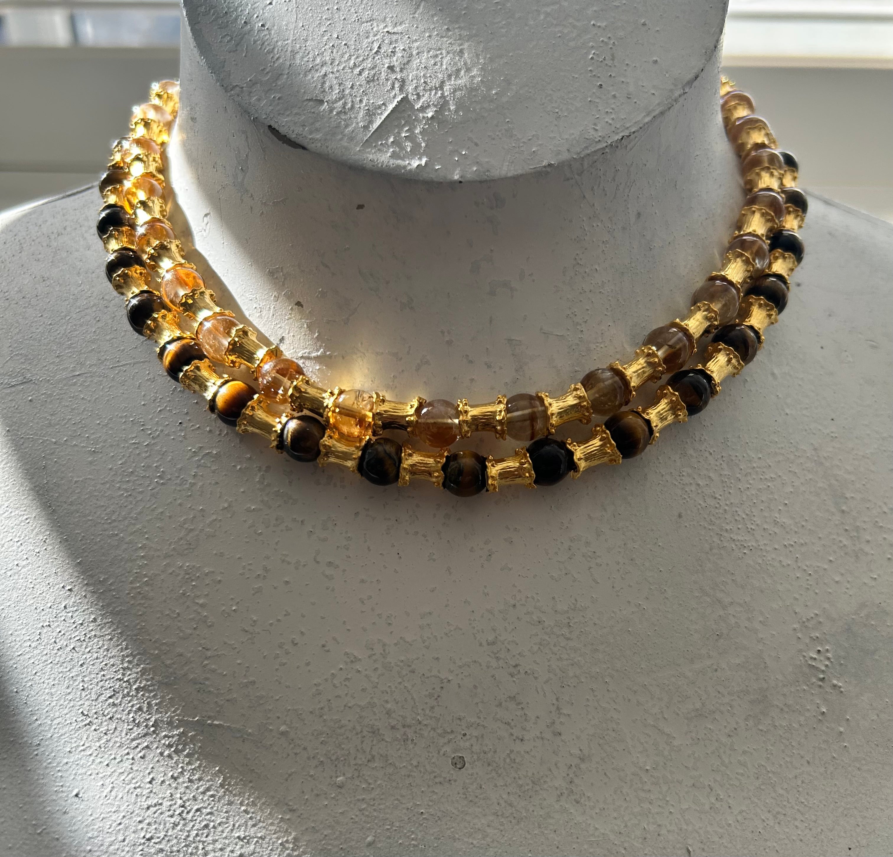 Tigers Eye & Brass Necklace