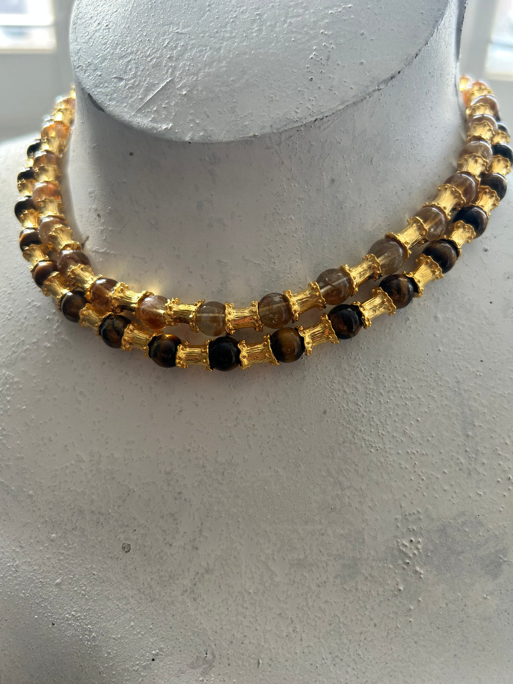 Tigers Eye & Brass Necklace