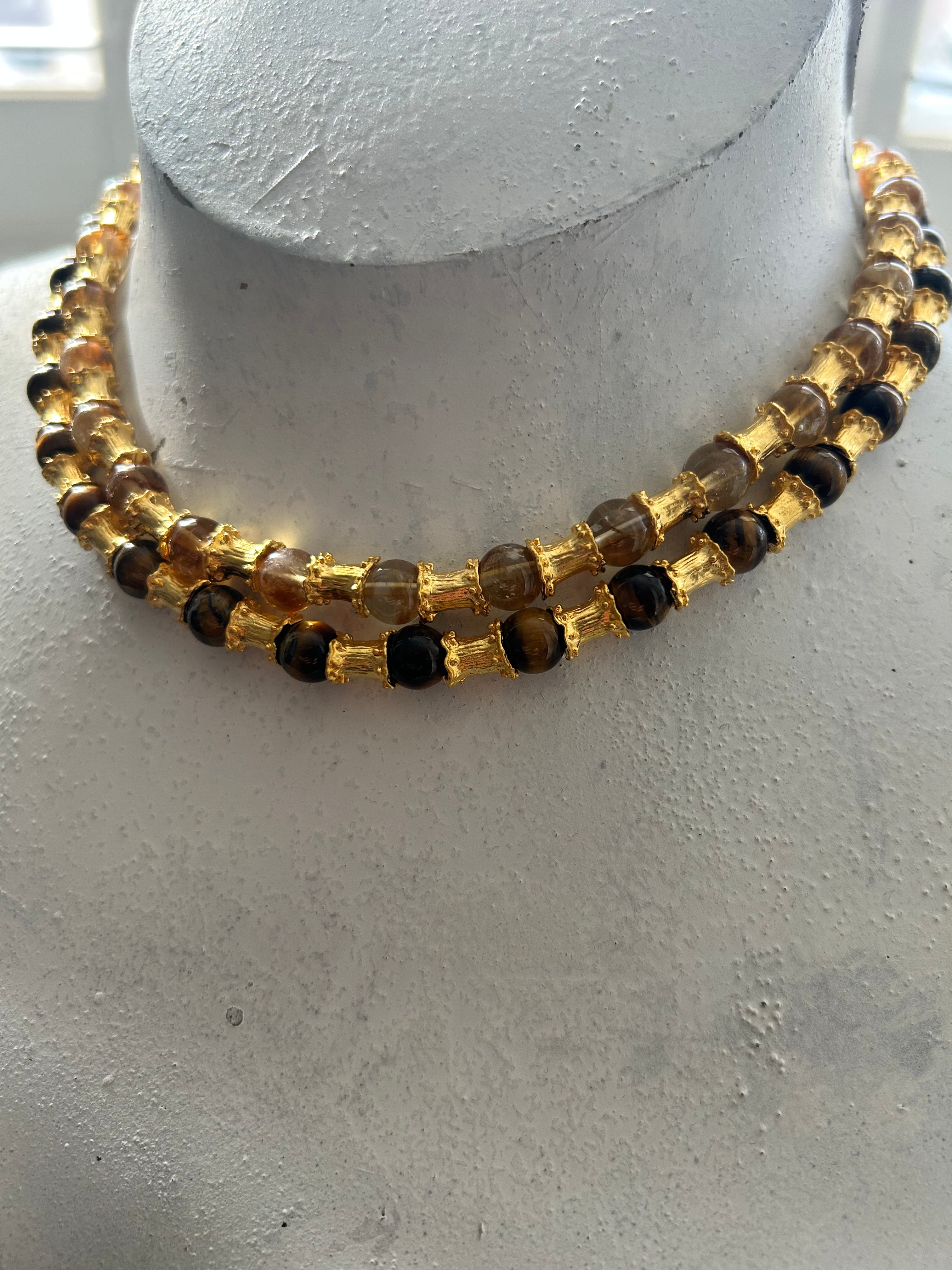 Tigers Eye & Brass Necklace