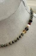 Dalmatian Jasper Necklace on Gold Plate
