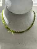 Peridot Beaded Necklace on Gold Plate