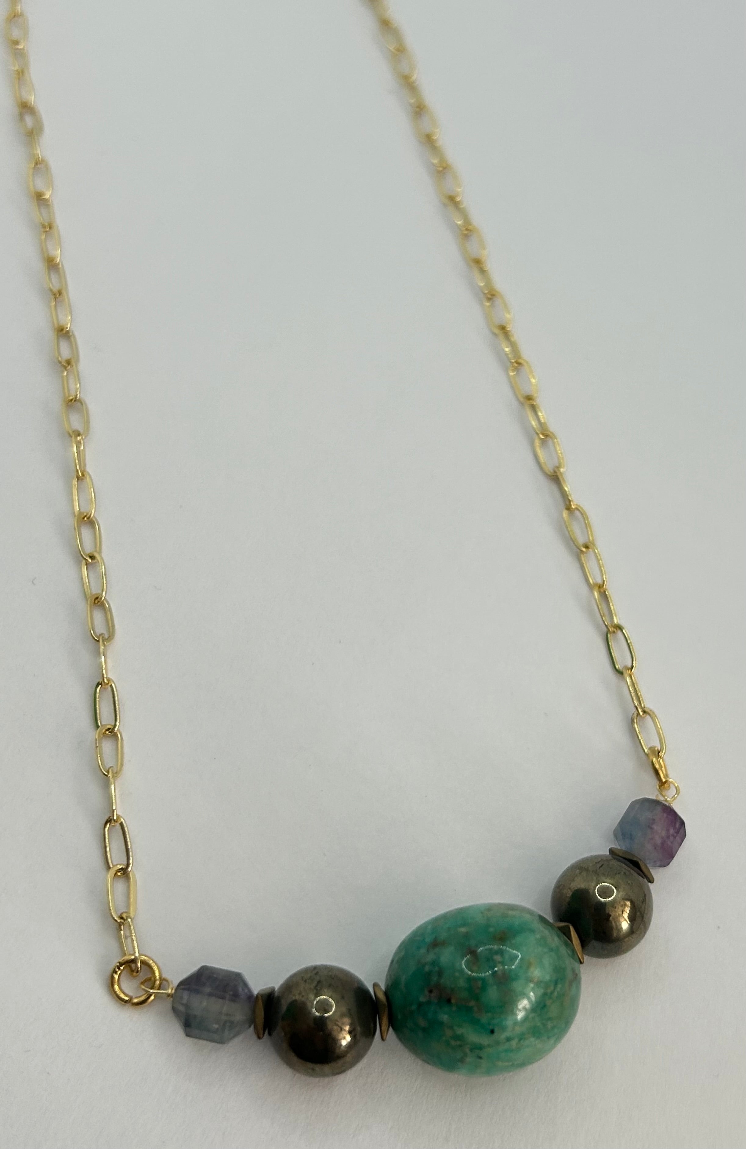 Amazonite & Mixed Bead Chain Necklace