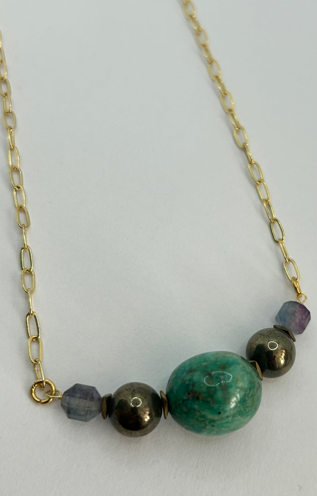 Amazonite & Mixed Bead Chain Necklace