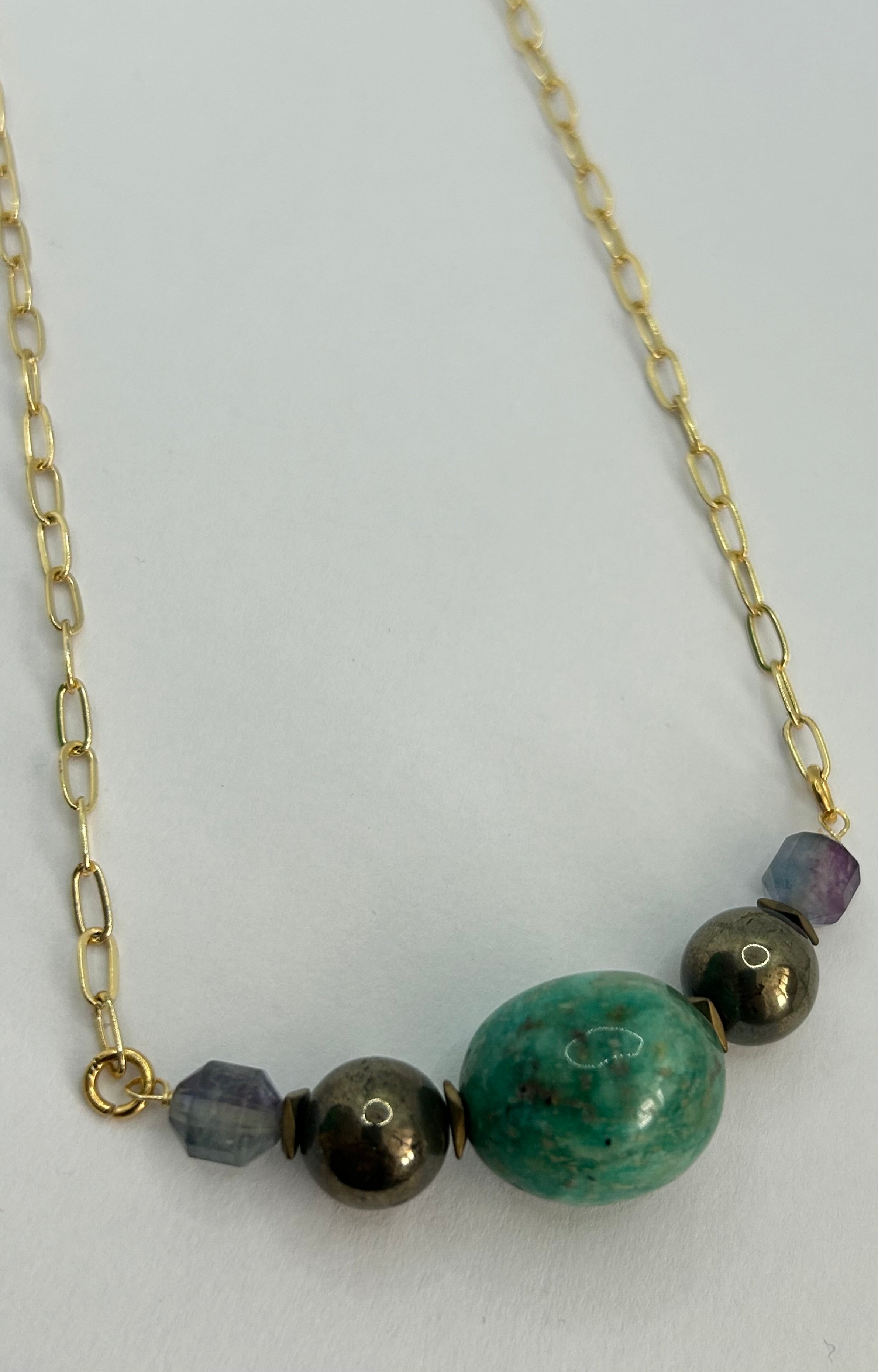 Amazonite & Mixed Bead Chain Necklace