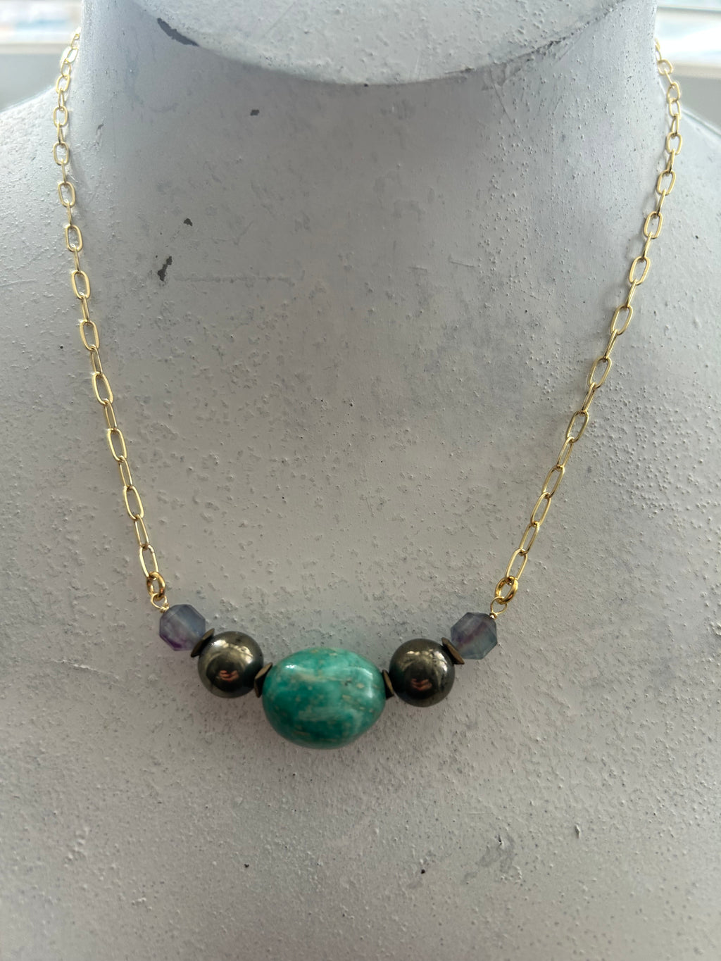 Amazonite & Mixed Bead Chain Necklace