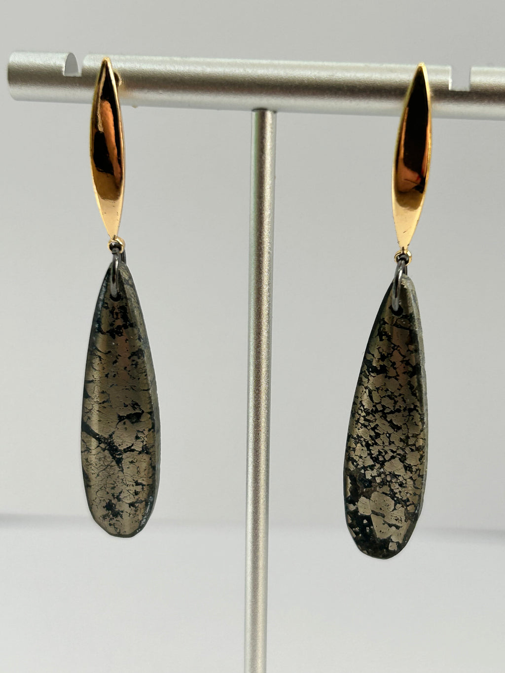 Pyrite on Gold Plate Earrings