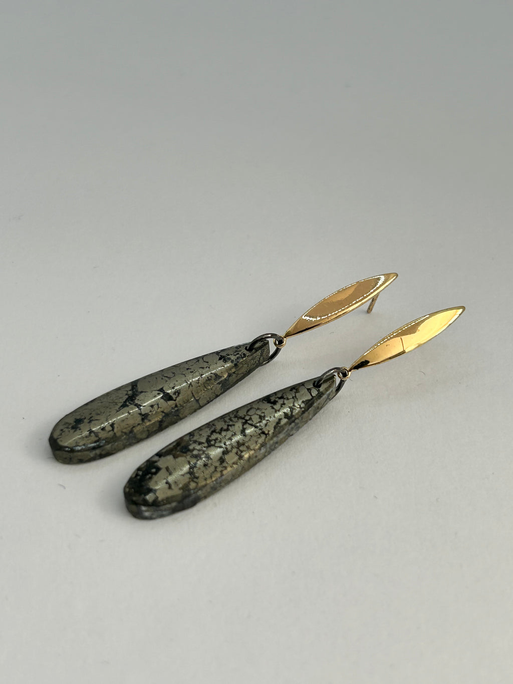 Pyrite on Gold Plate Earrings