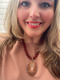Carnelian Agate Slice Necklace