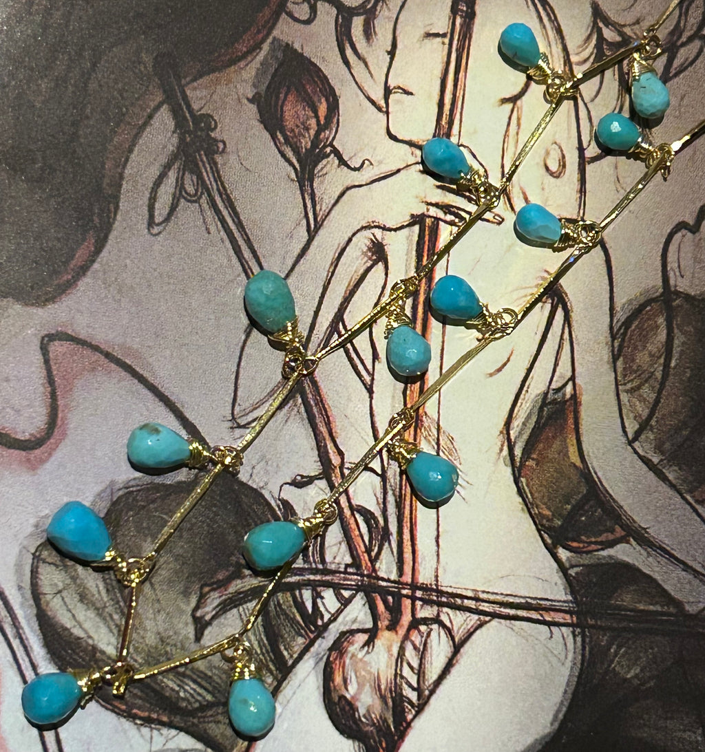 Arizona Turquoise Garland on 24ct Gold Plate