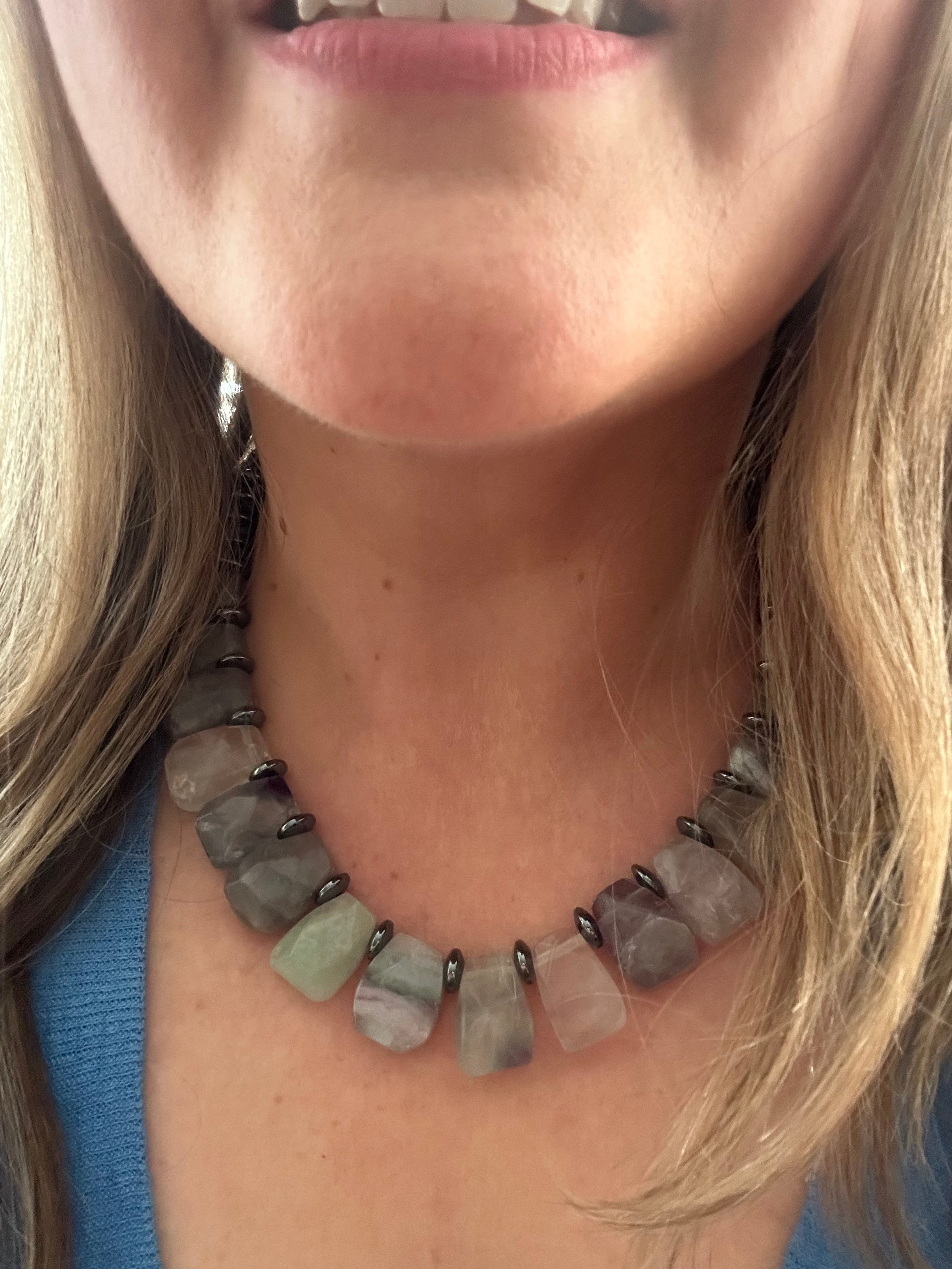 Fluorite & Hematite Necklace