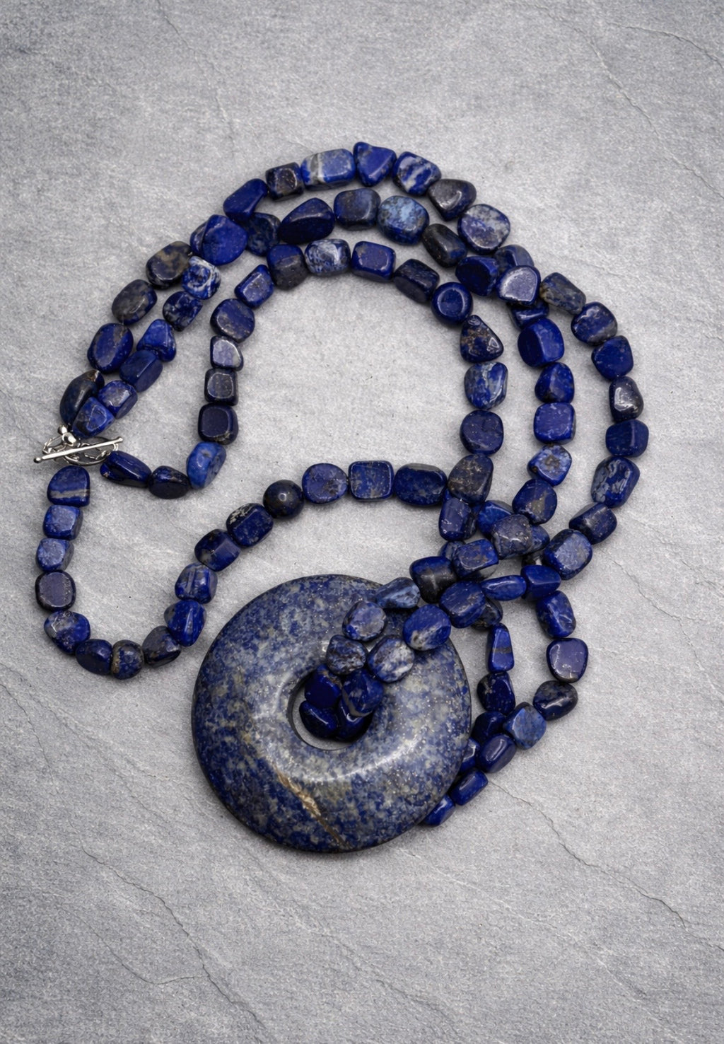 Multi-way Lapis Statement Necklace on Sterling Silver