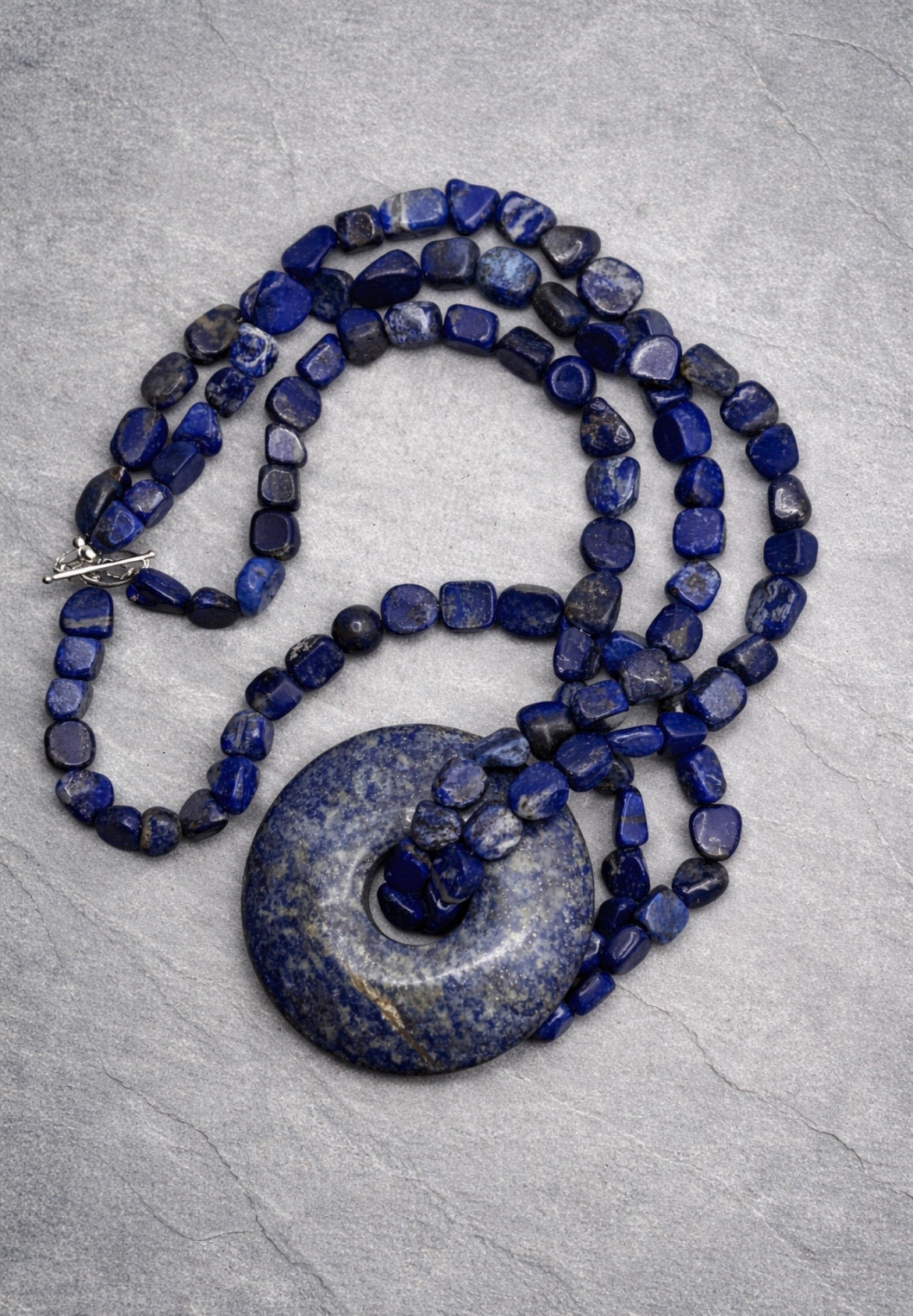 Multi-way Lapis Statement Necklace on Sterling Silver