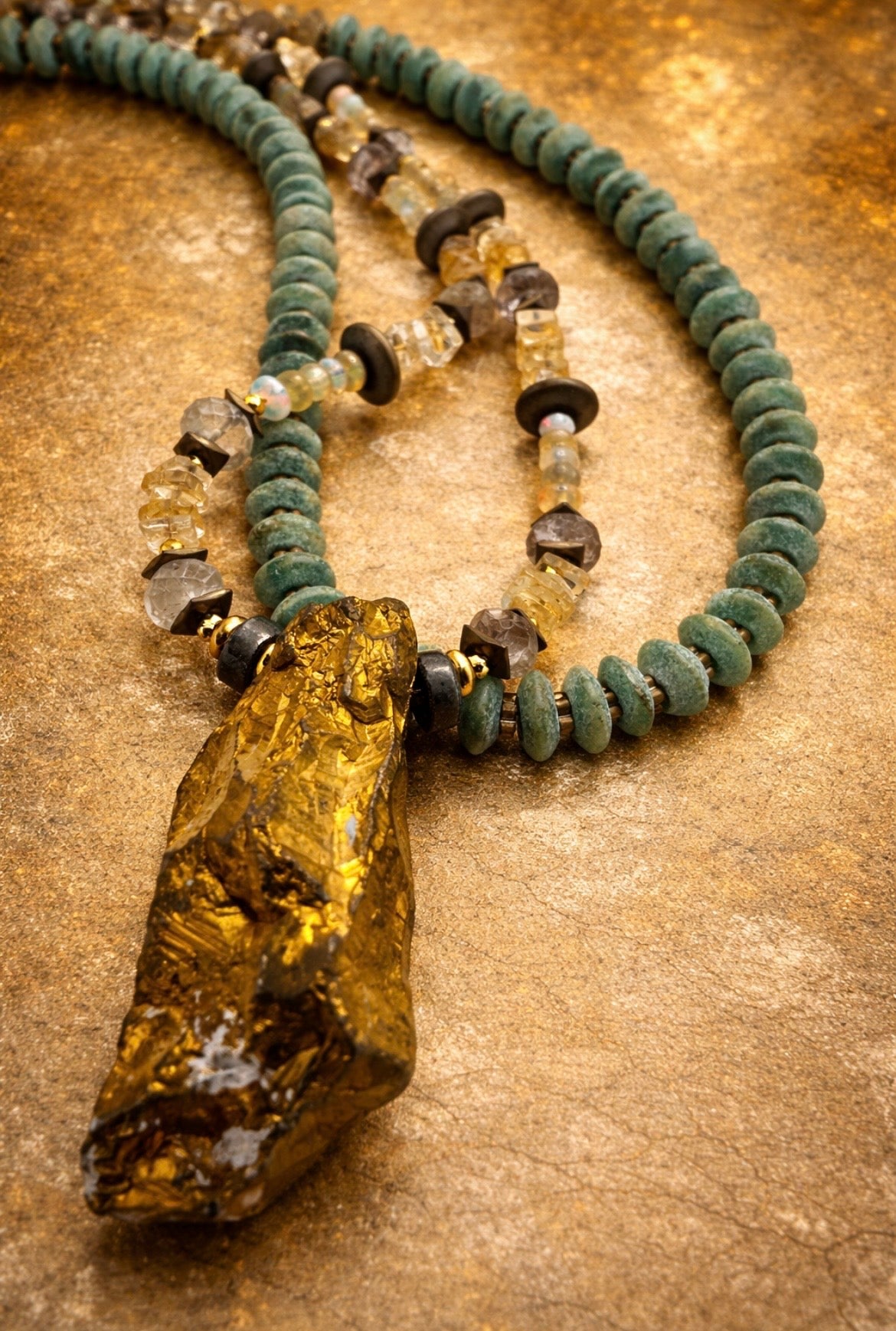 Beaded Single Rock Crystal Necklace