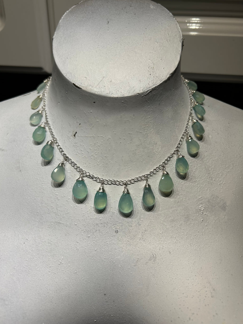 Aqua Chalcedony on Sterling Silver