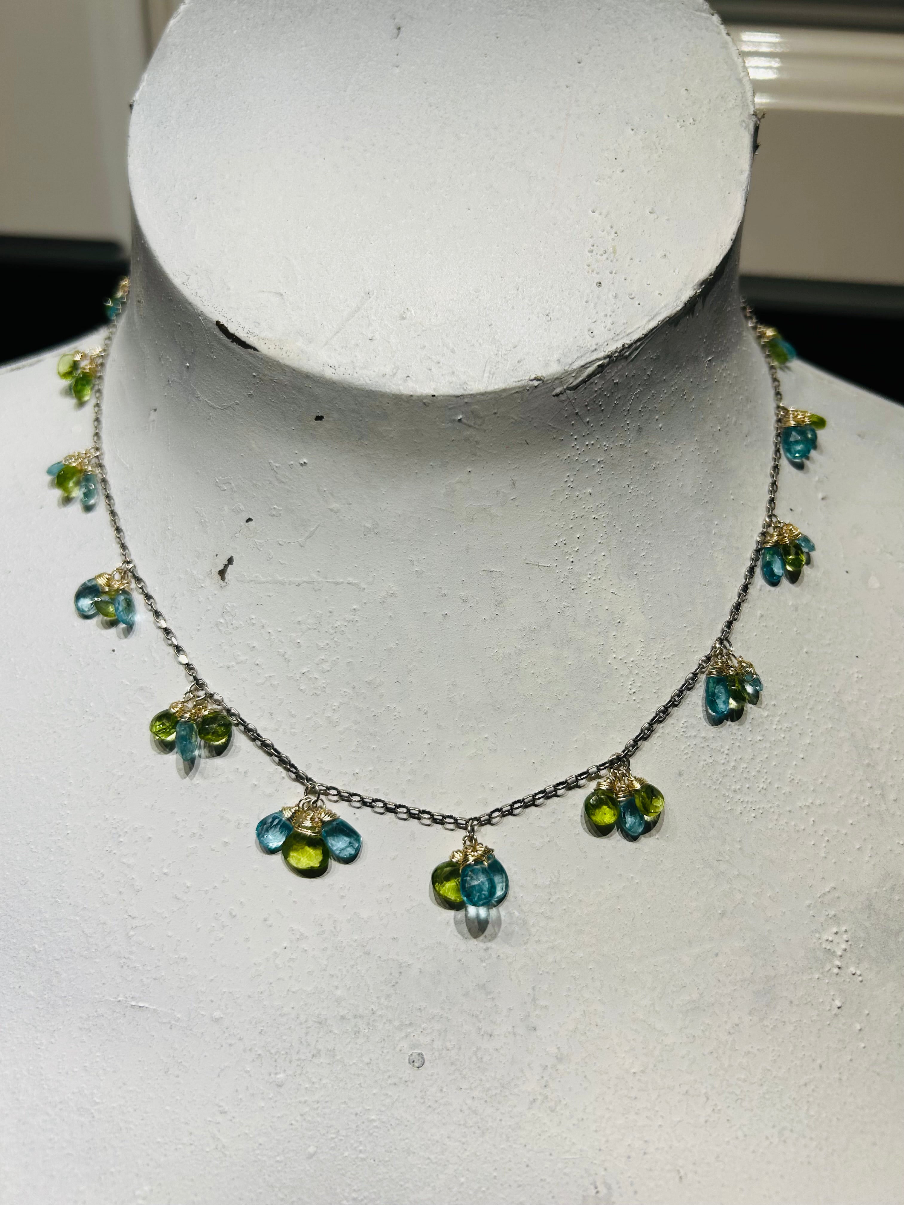 Peridot & Apatite on Sterling Silver