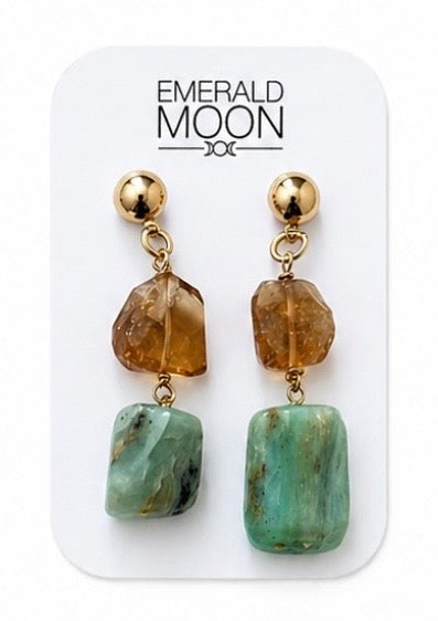 Citrine & Blue Opal Earrings - Option 2