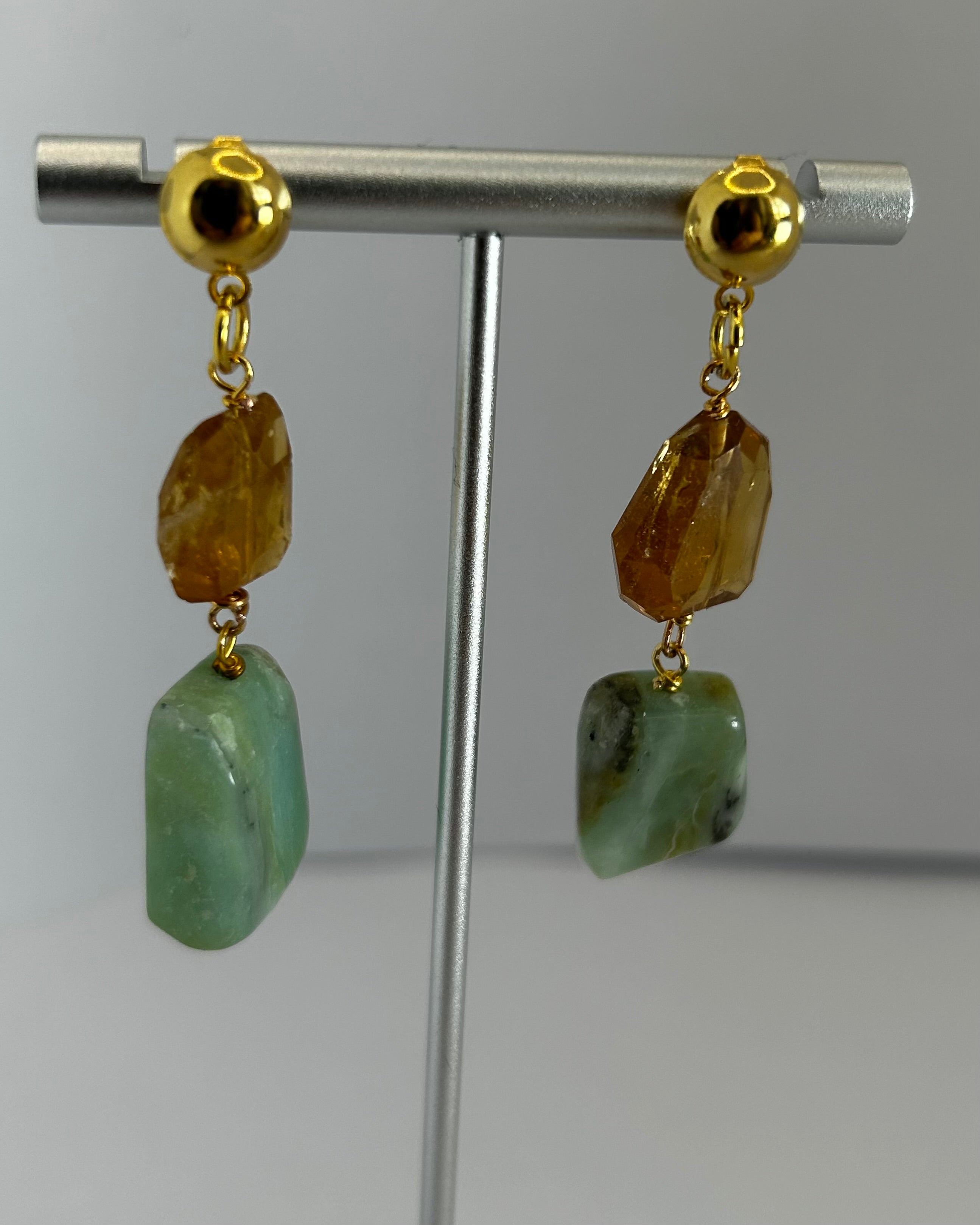 Citrine & Blue Opal Earrings - Option 2