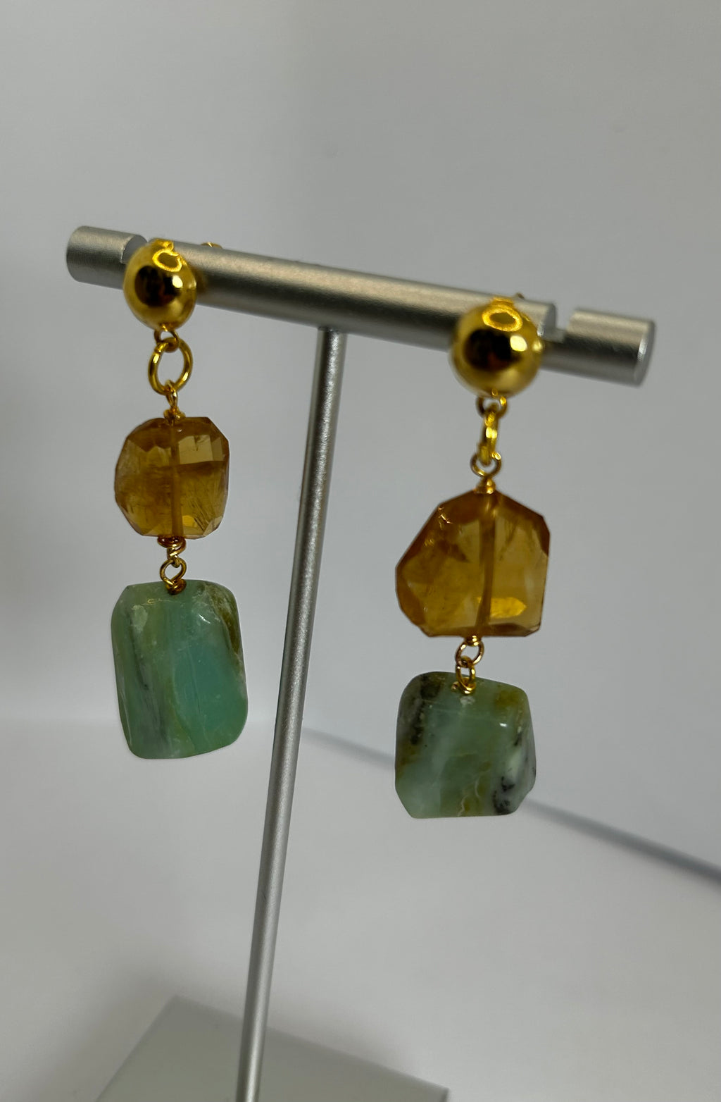 Citrine & Blue Opal Earrings - Option 2