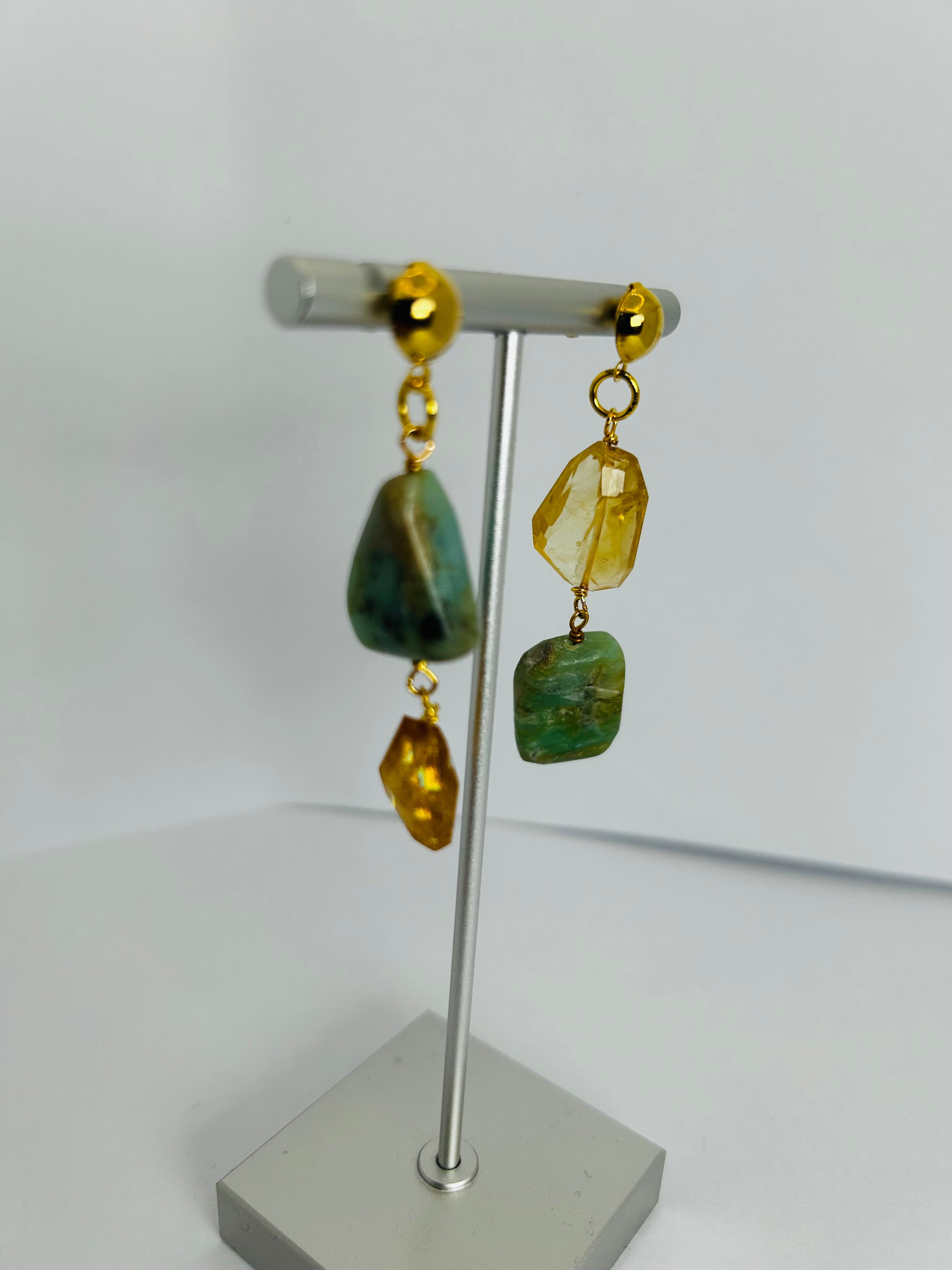 Citrine & Blue Opal Earrings - Option 1