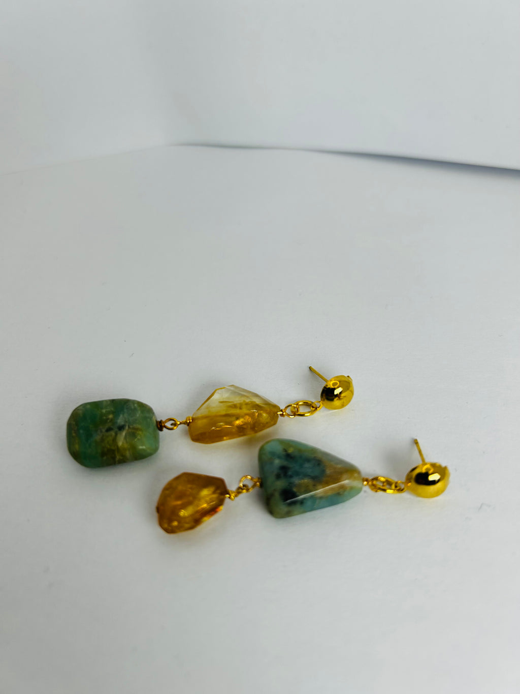 Citrine & Blue Opal Earrings - Option 1