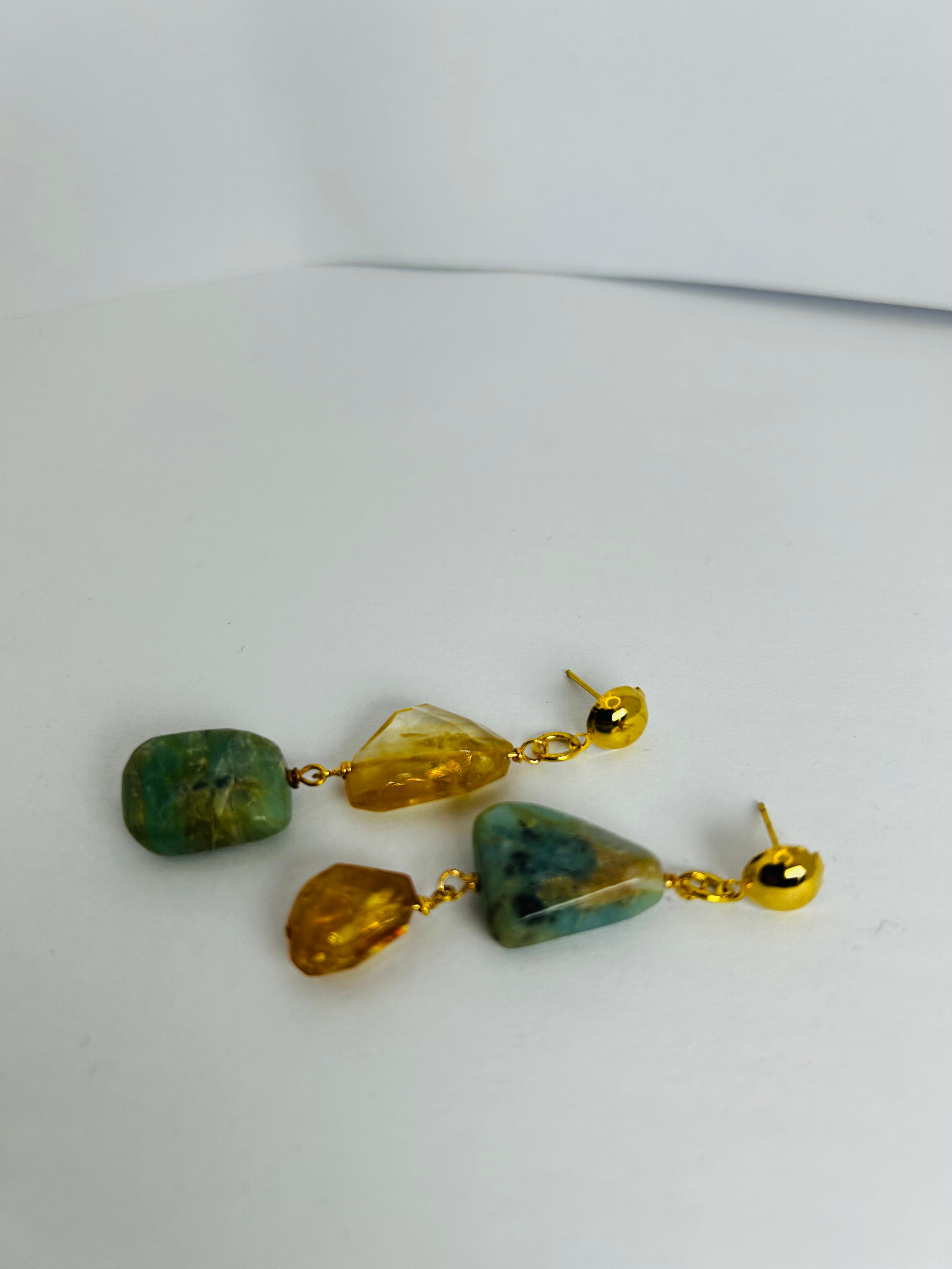 Citrine & Blue Opal Earrings - Option 1