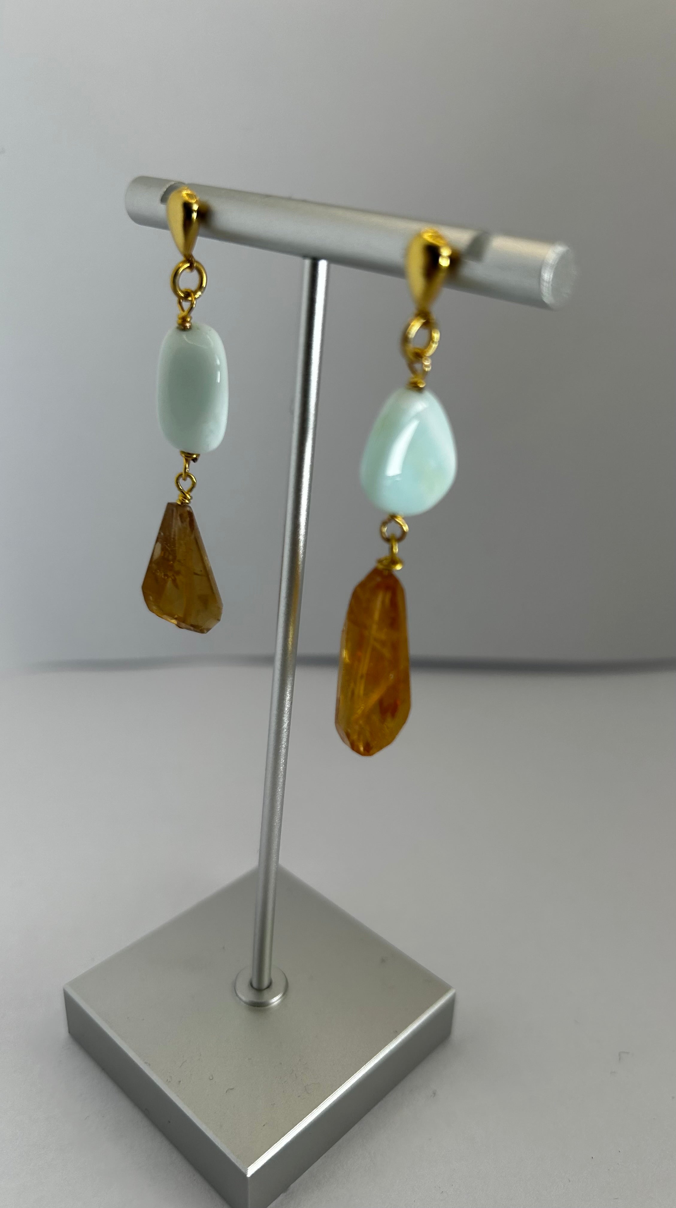 Citrine & Blue Opal Earrings - Option 3
