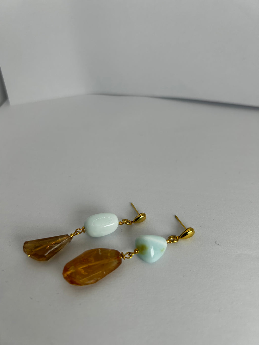 Citrine & Blue Opal Earrings - Option 3