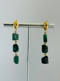 Emerald 3-Drop Earrings