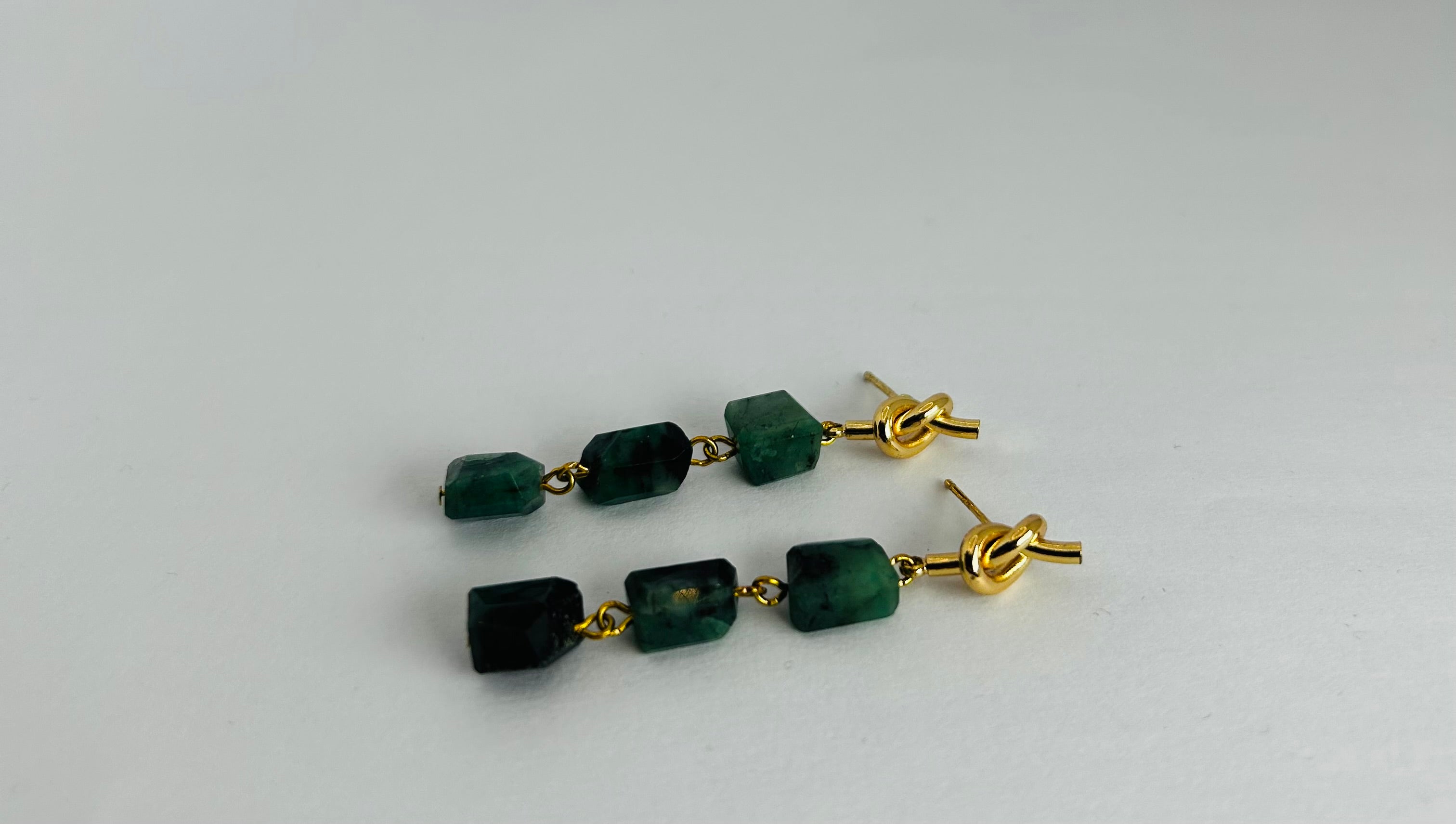 Emerald 3-Drop Earrings