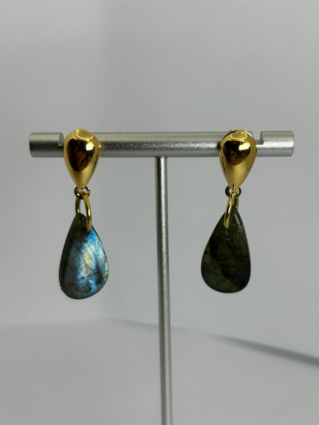 Rainbow Labradorite Teardrop Earrings