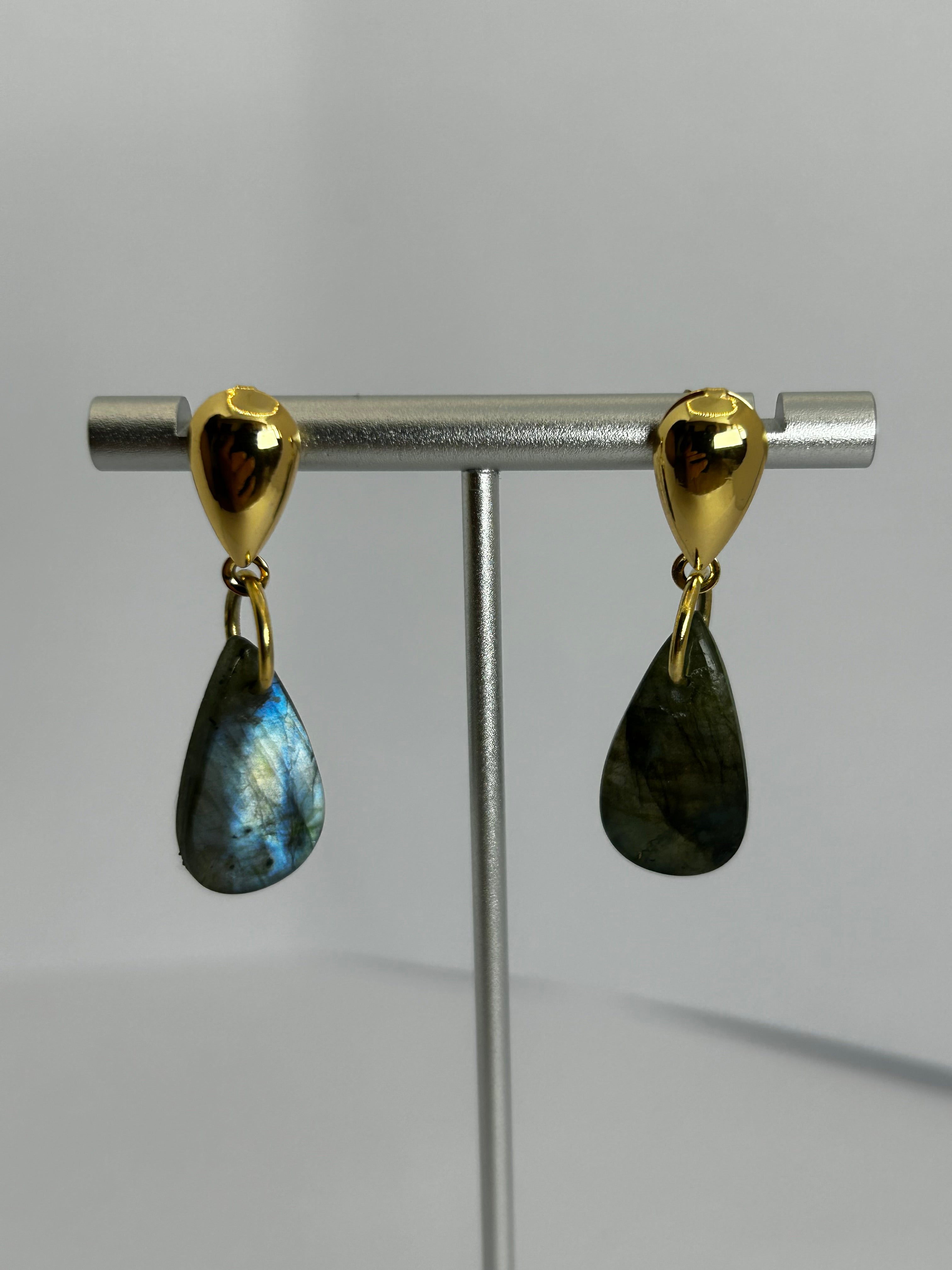 Rainbow Labradorite Teardrop Earrings