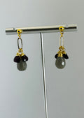 Garnet & Grey Agate Cluster Earrings
