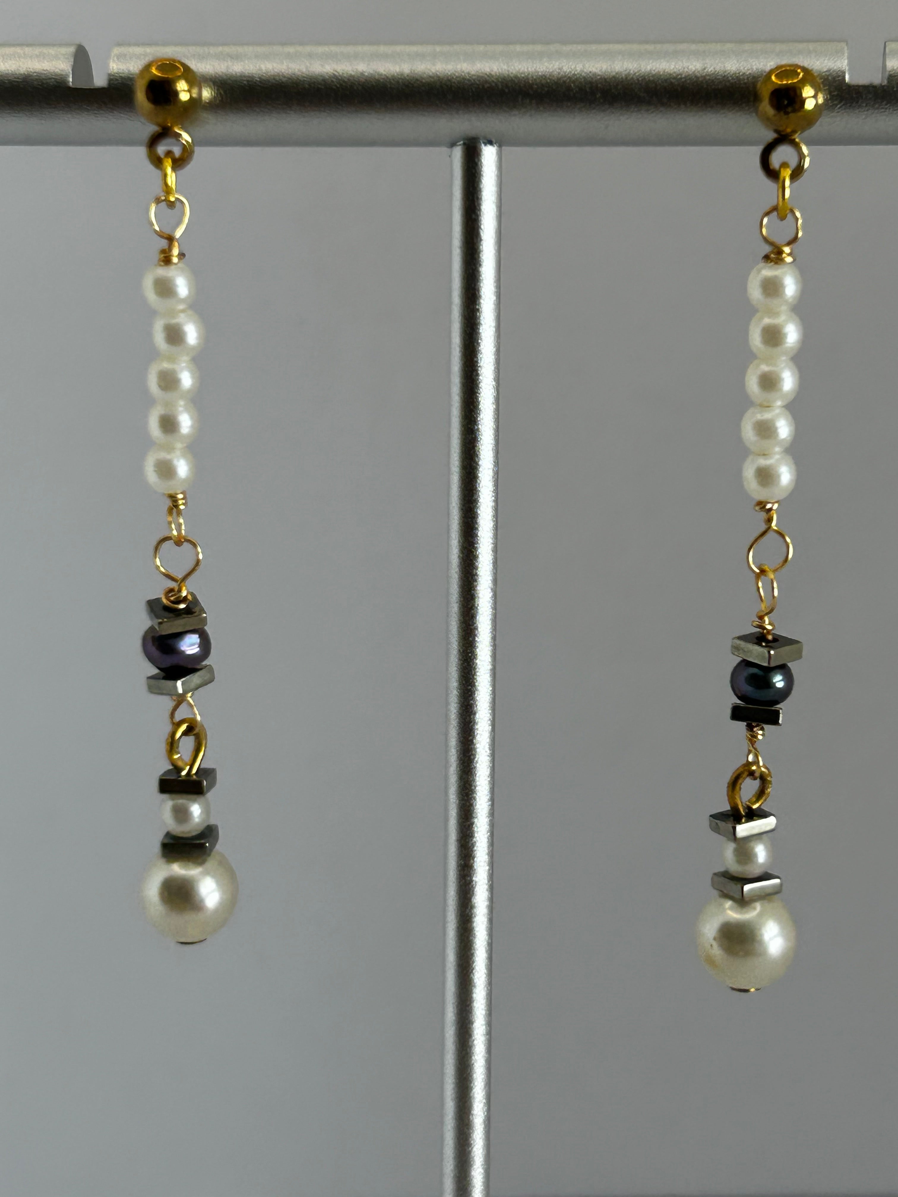 Long Mini Pearl Earrings