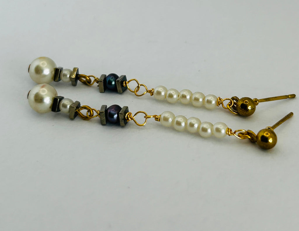 Long Mini Pearl Earrings