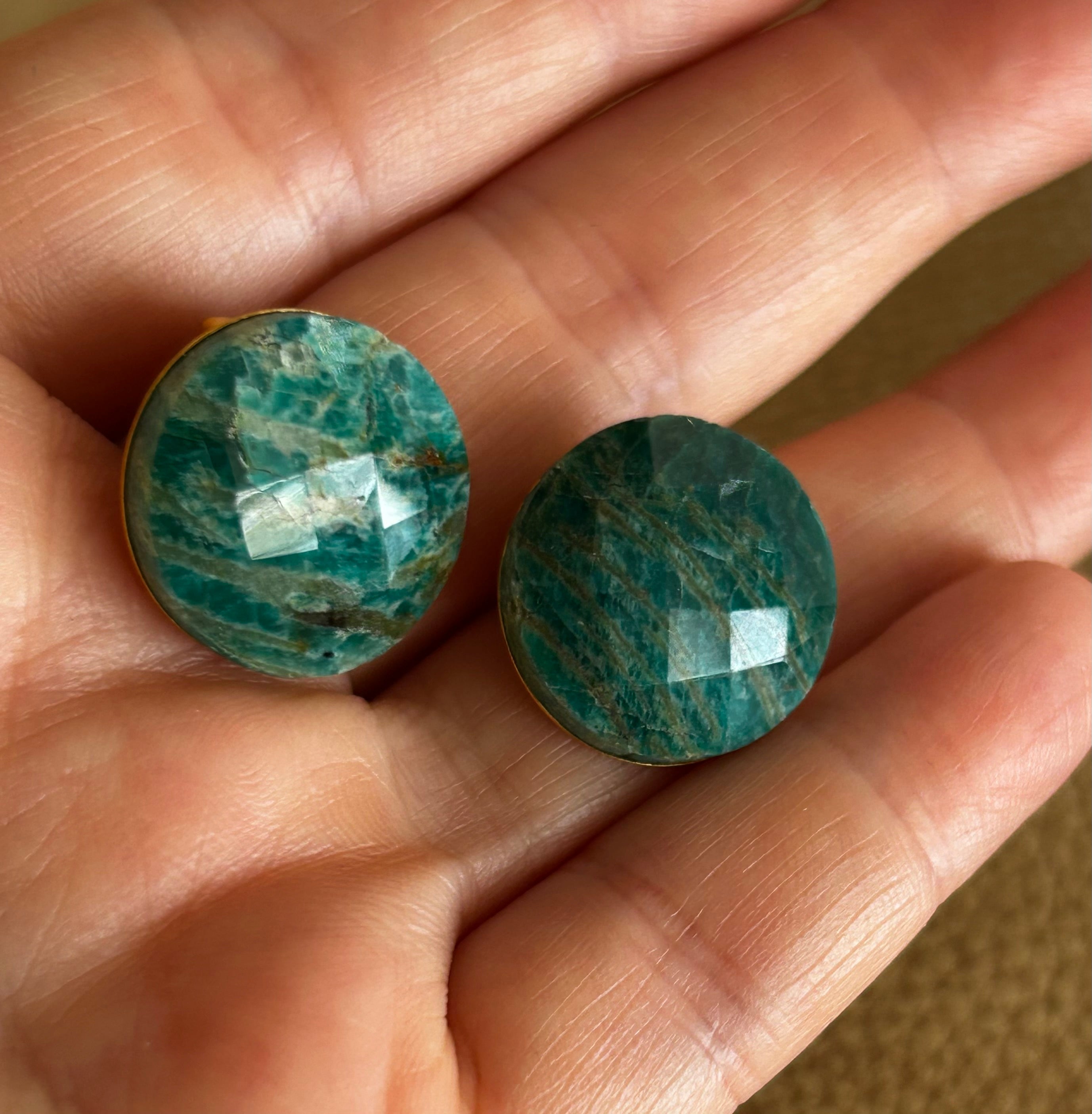 Amazonite Clip Earrings