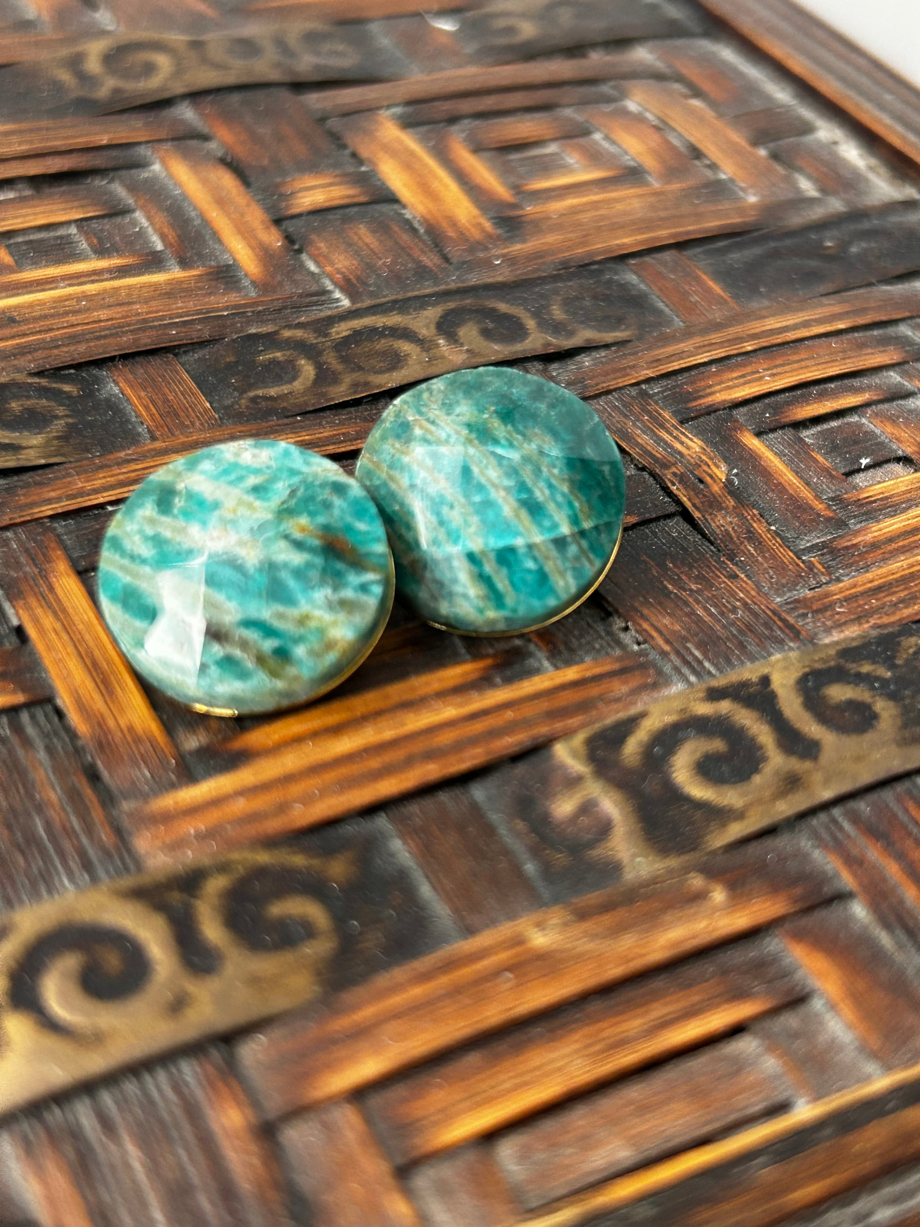 Amazonite Clip Earrings