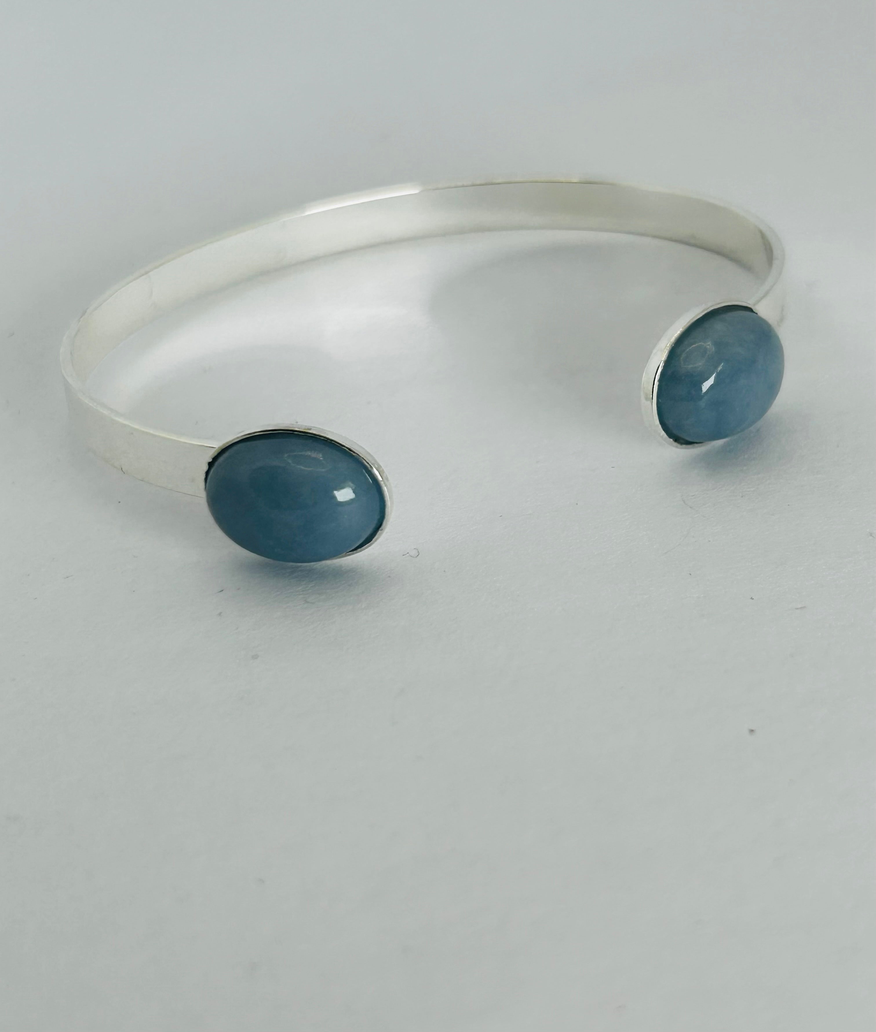 Angelite Silver Plated Bangle