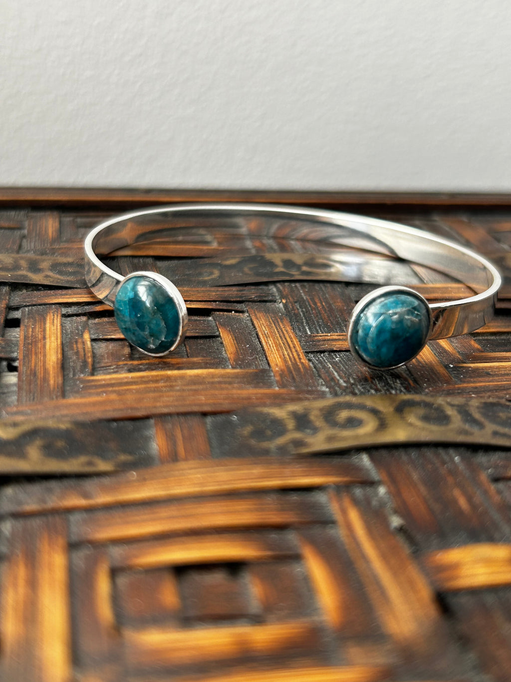 Apatite Silver Plated Bangle