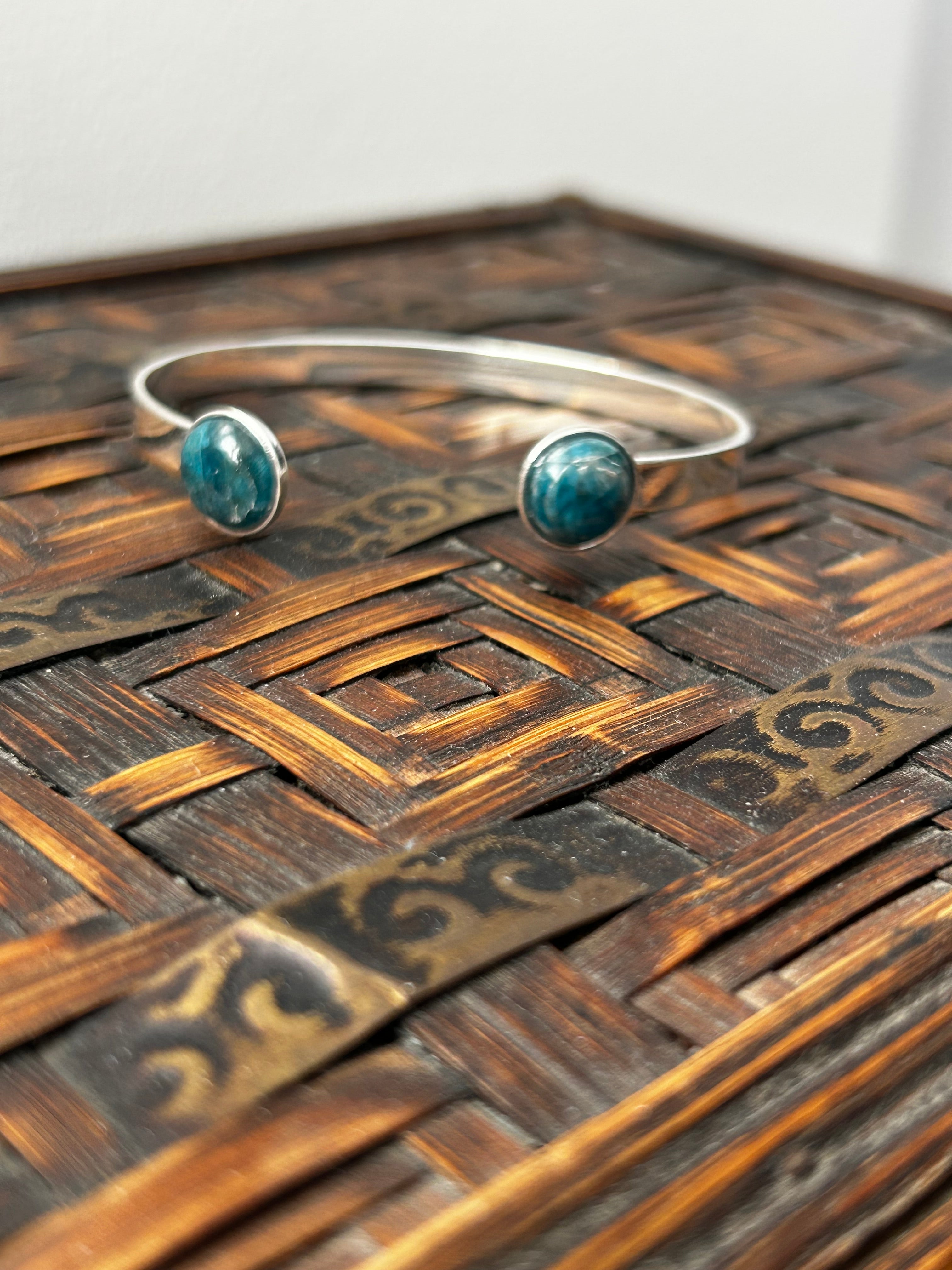 Apatite Silver Plated Bangle