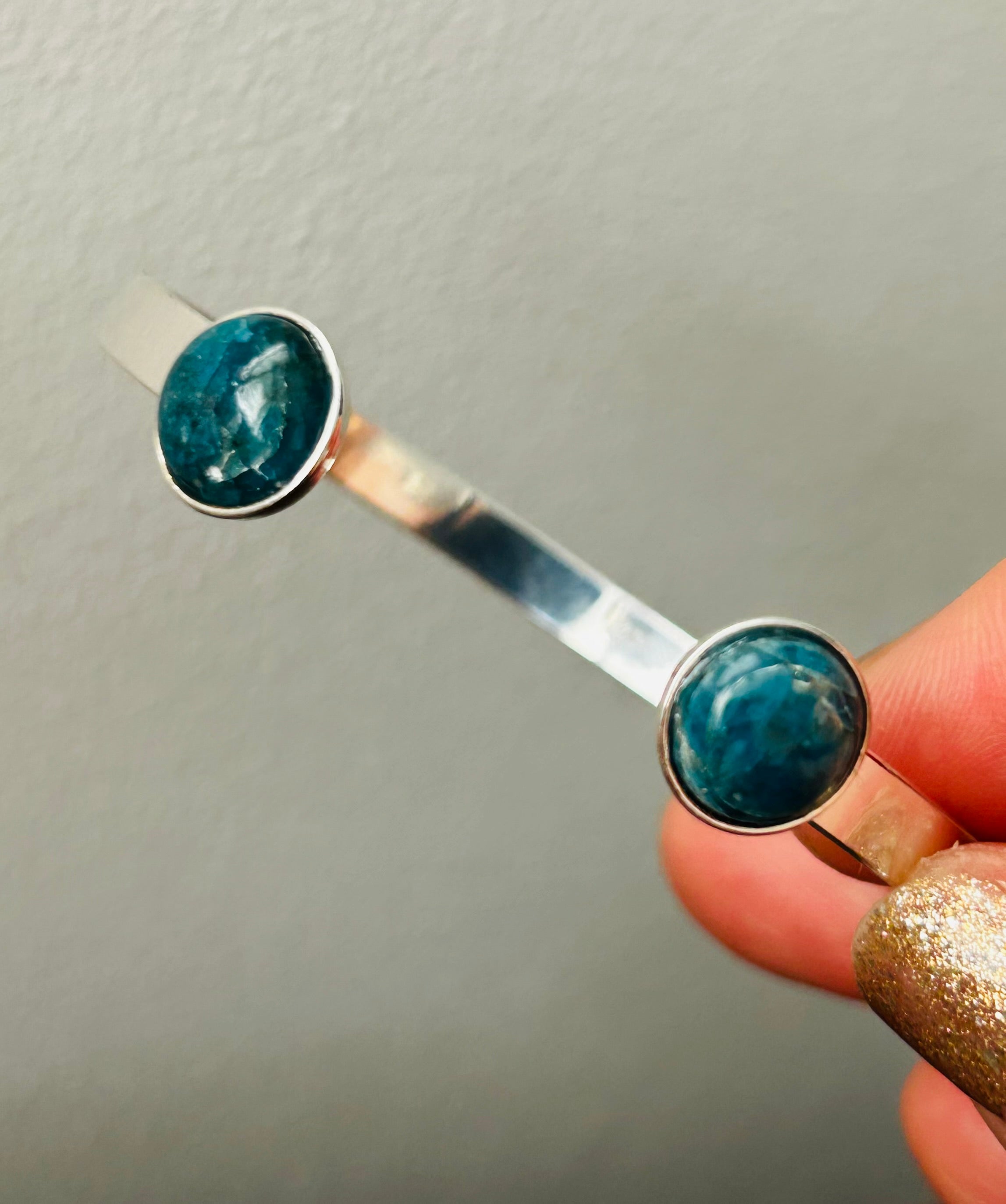 Apatite Silver Plated Bangle
