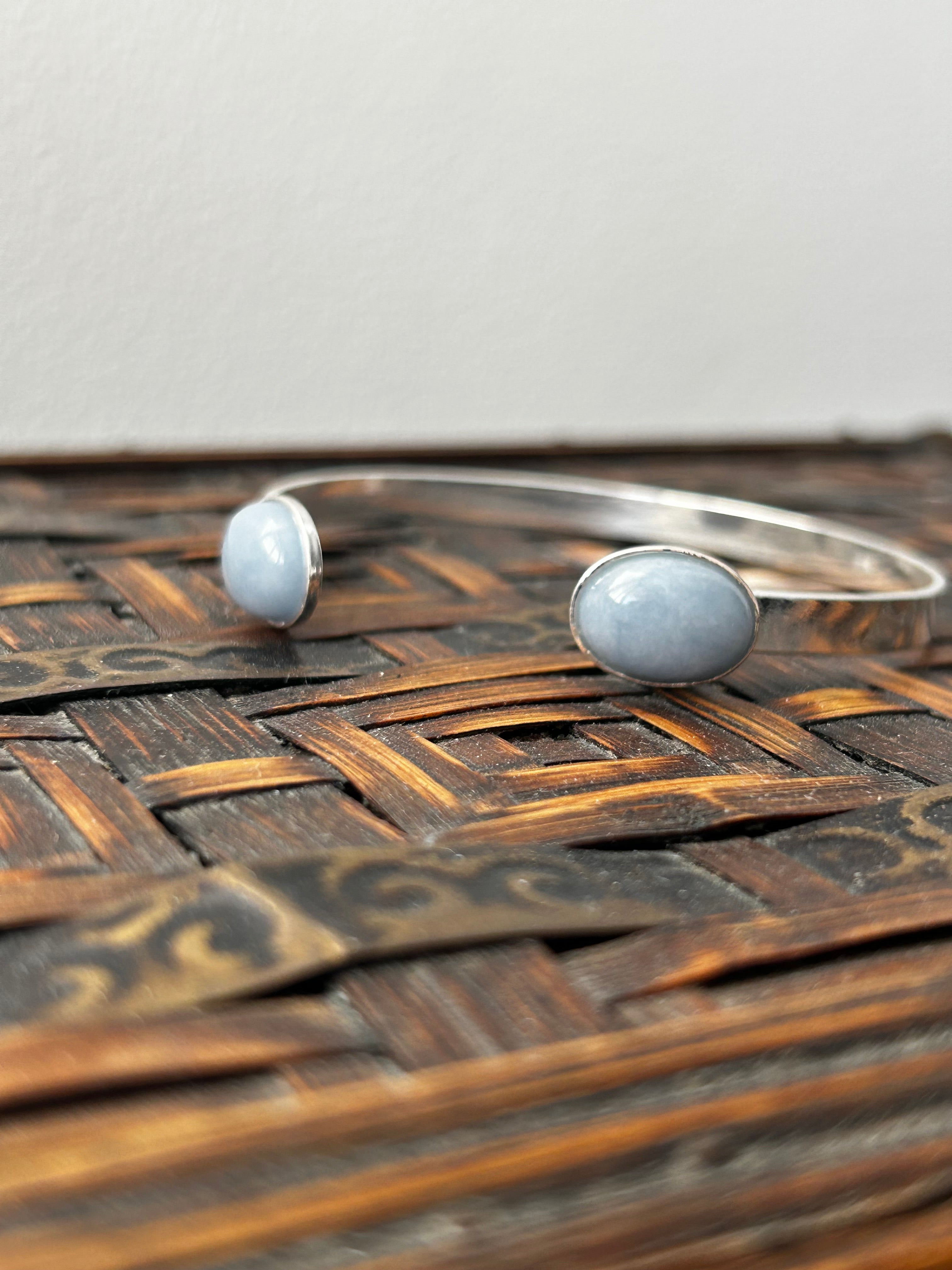 Angelite Silver Plated Bangle