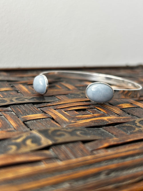 Angelite Silver Plated Bangle